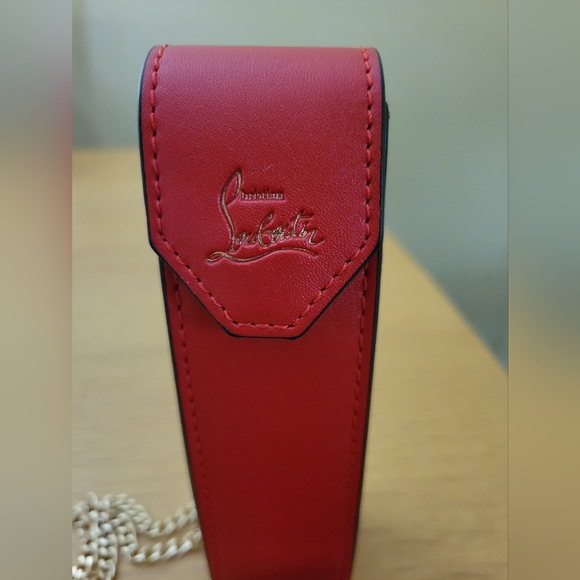❤️‍🔥Christian Louboutin Red Lipstick Case w gold tone chain - Picture 6 of 15